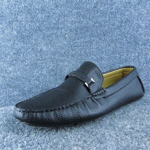 Marino Men Driving Moccasin Slipper Size‎ 9.5 Medium Black Leather Slip On